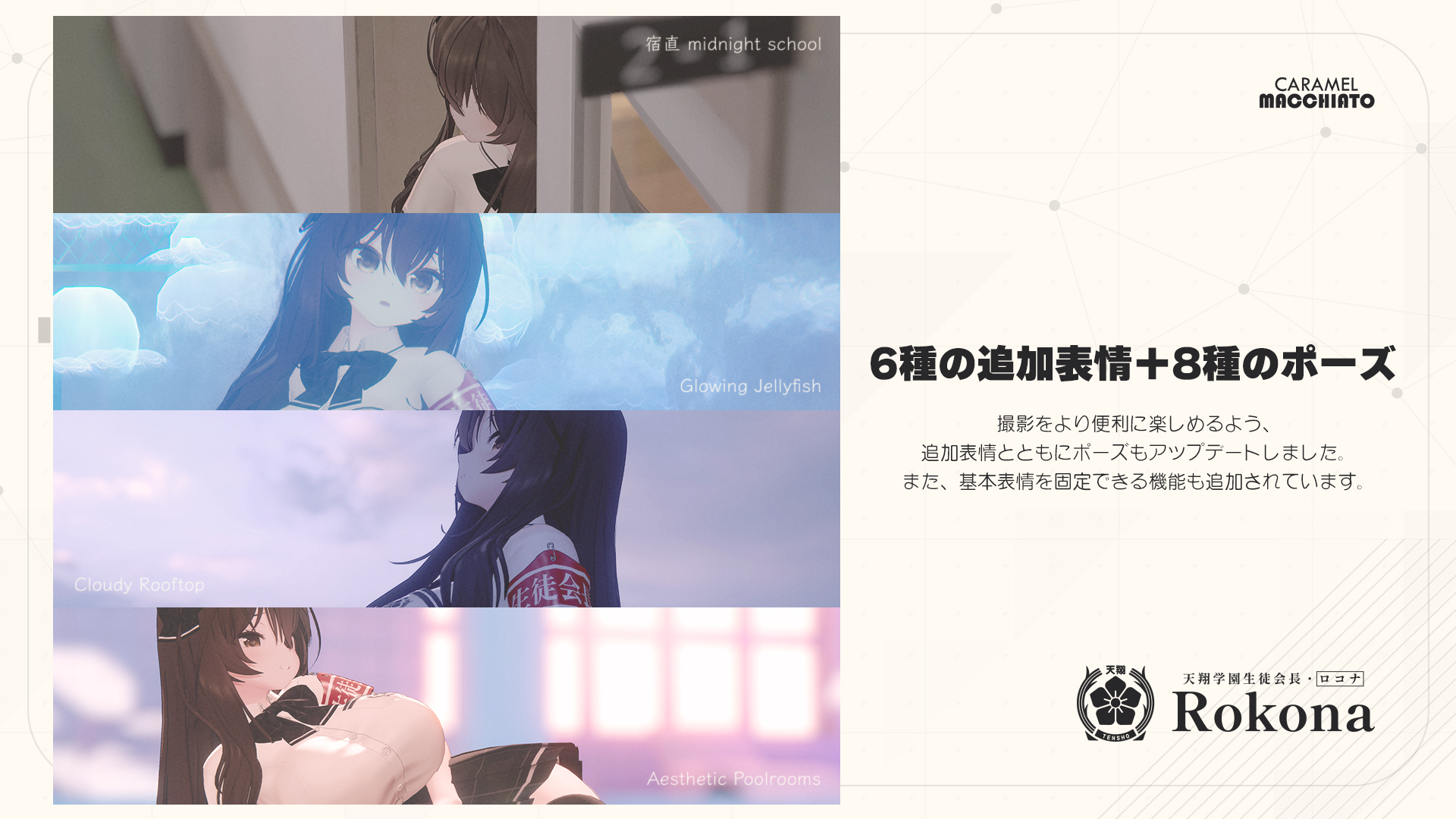 6種の追加表情＋8種のポーズ